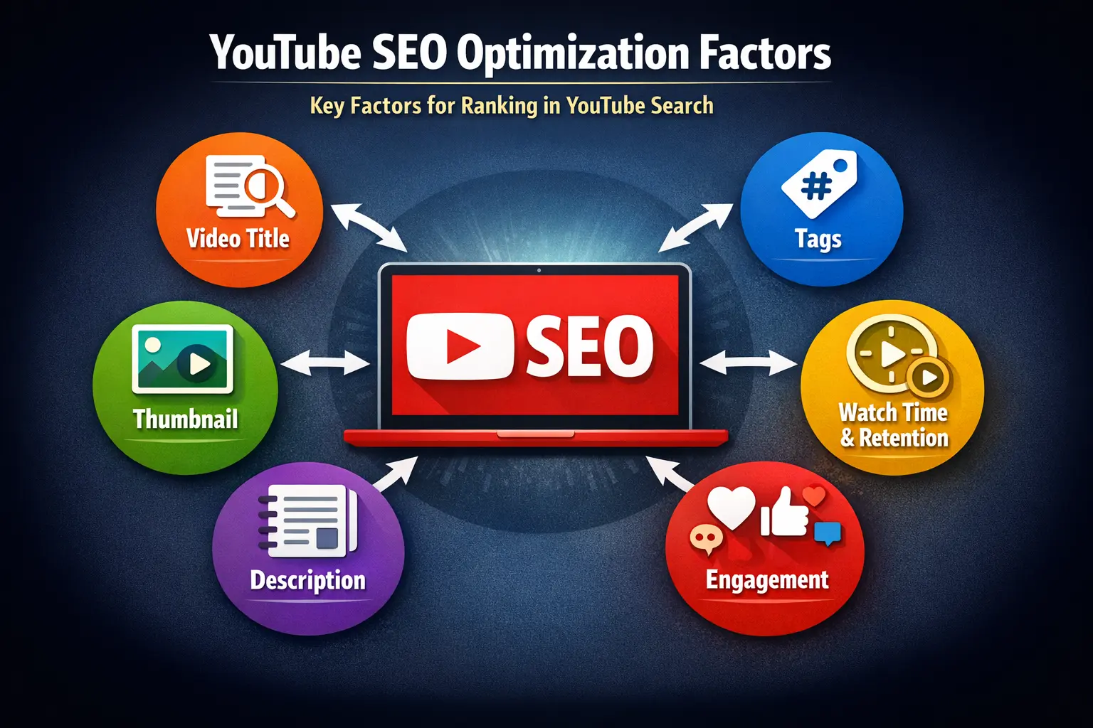 YouTube SEO optimization factors diagram